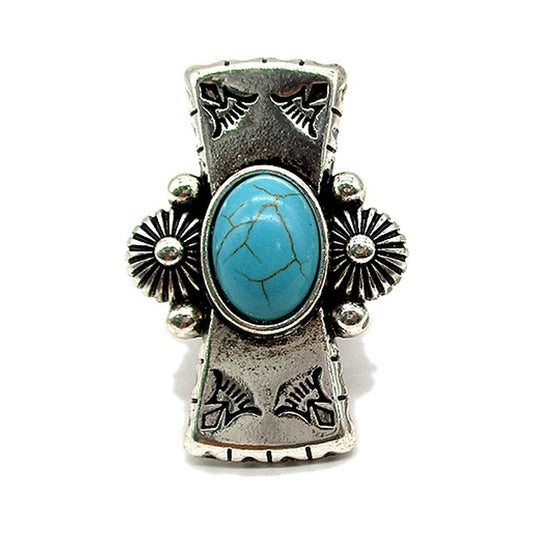 Western Ribbon Concho Stretch Ring