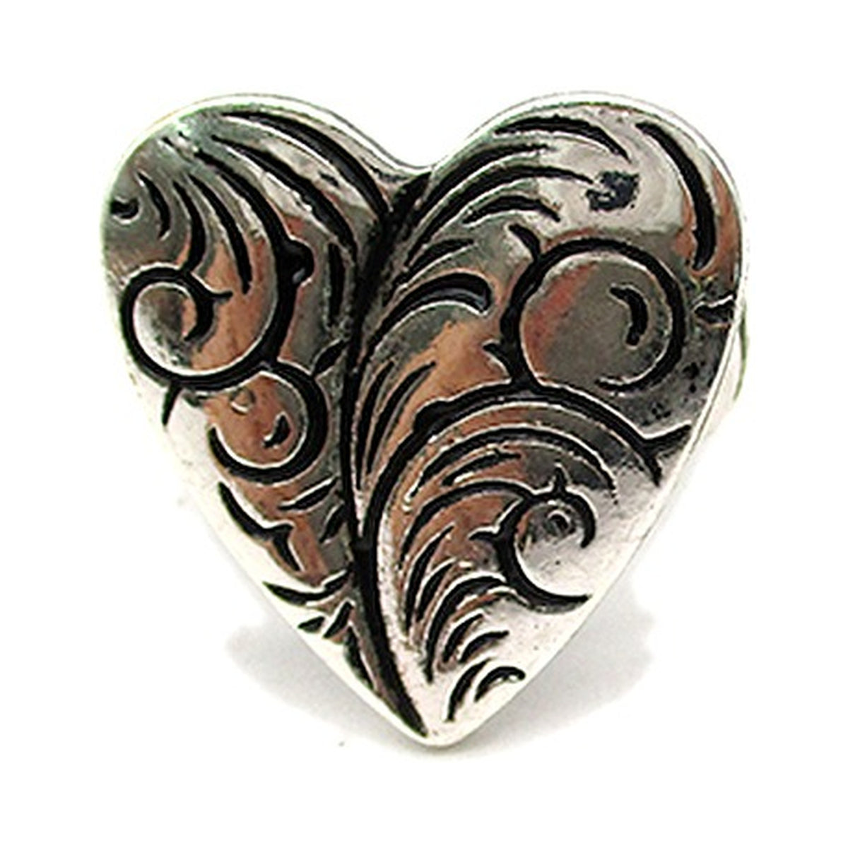 Western Etched Heart Stretch Ring