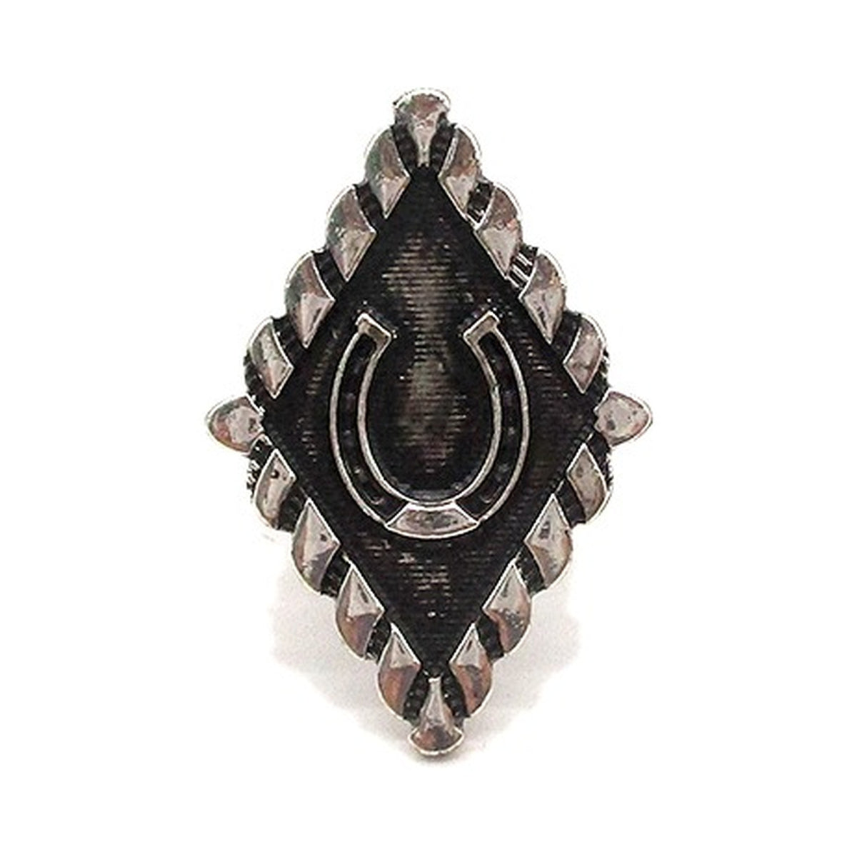 Western Black Horseshoe Cuff Ring