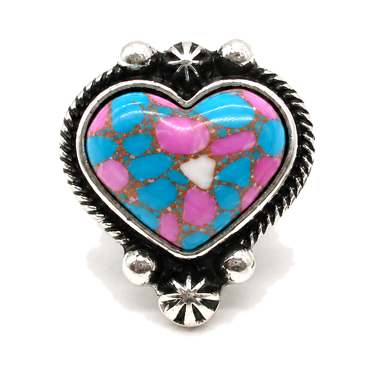 Western Heart Cotton Candy Stretch Ring