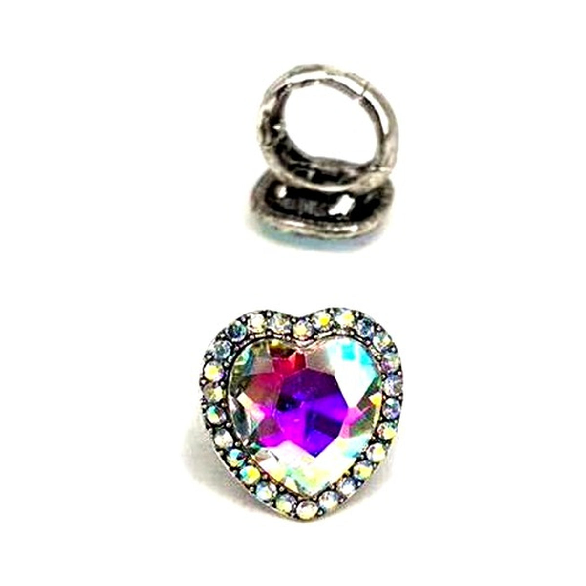 Western Crystal Heart Stretch Ring - AB