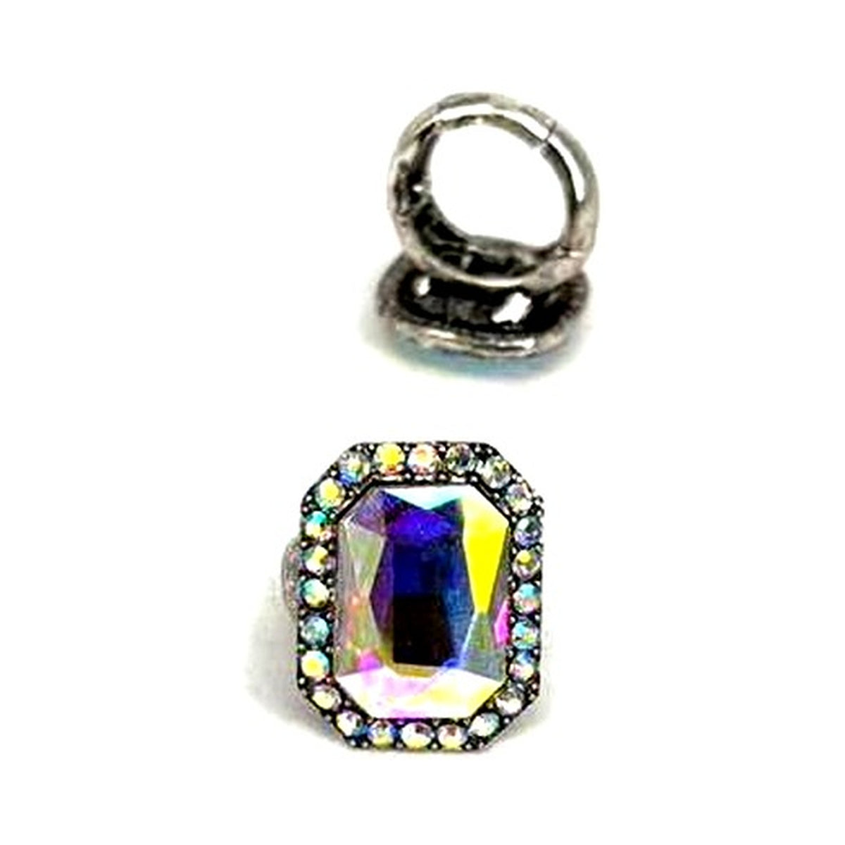 Western Octagon Heart Stretch Ring - AB