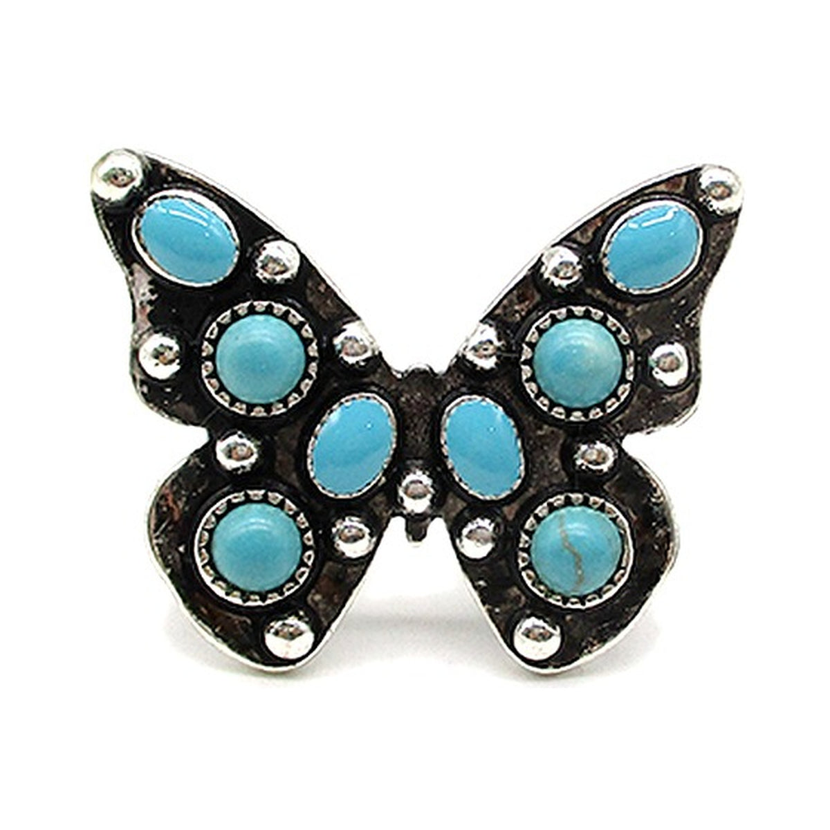 Western Butterfly Turquoise Cuff Ring (SR0917)