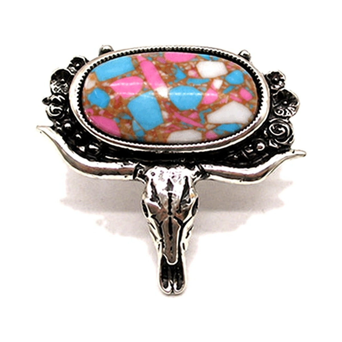 Western Steerhead Cotton Candy Cuff Ring