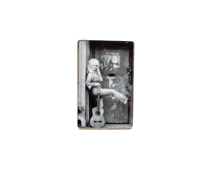 Western Black & White Rectangle Portrait Ring