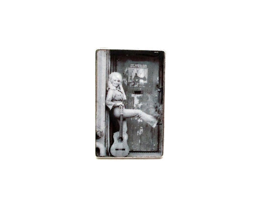 Western Black & White Rectangle Portrait Ring