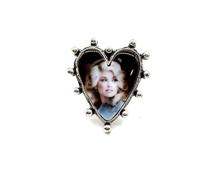 Western Studded Heart Portrait Ring