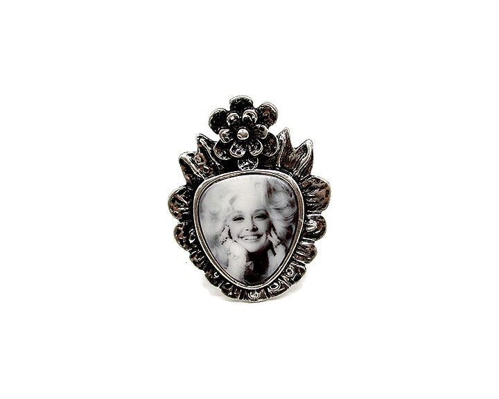 Western Floral Crest Portrait Ring