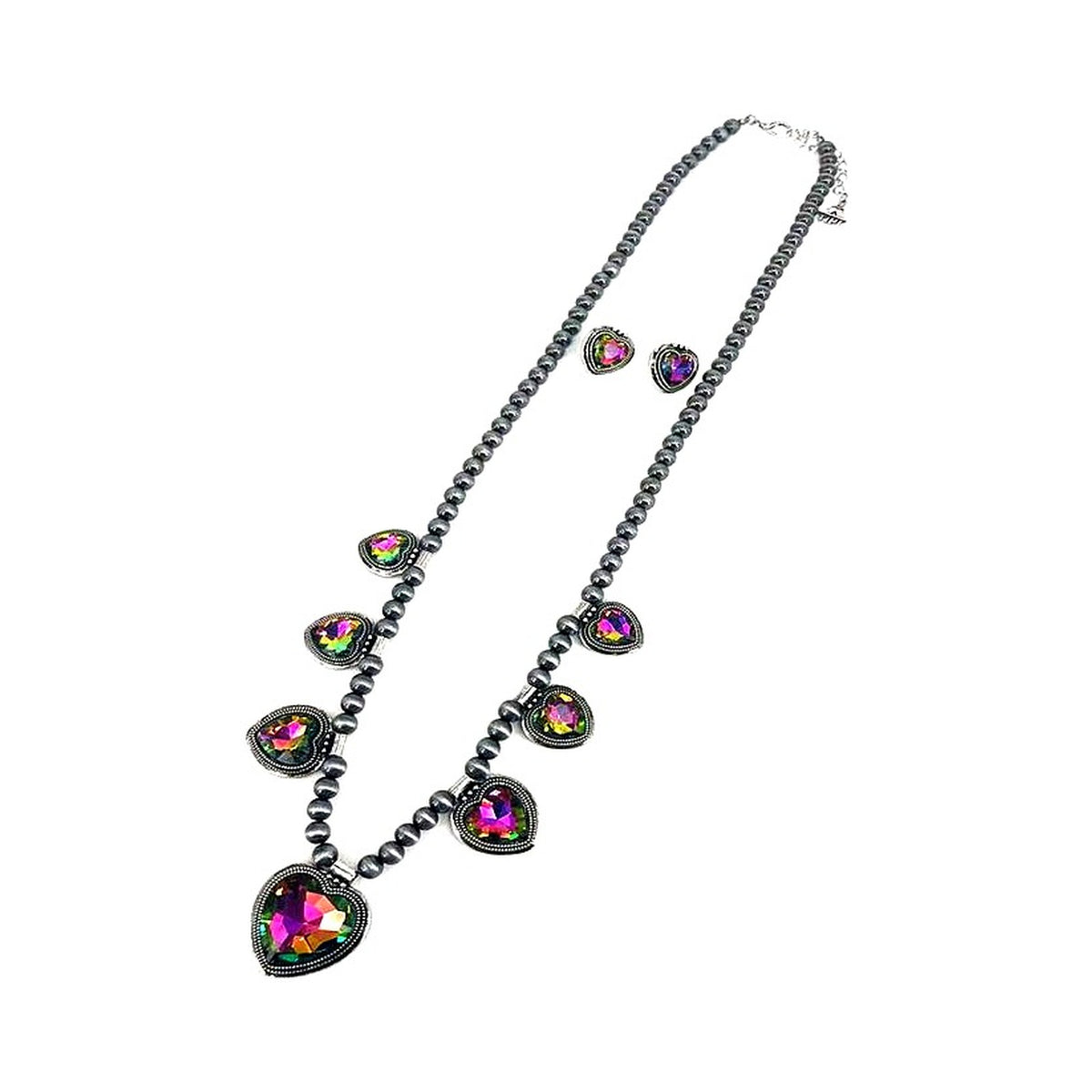 Western Volcano Heart Navajo Necklace Set