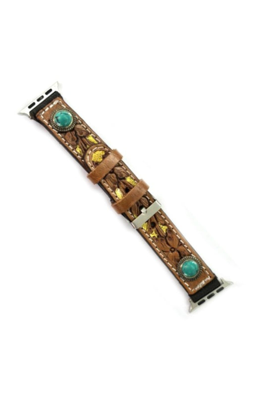 Western Hand Tooled Apple Watchband