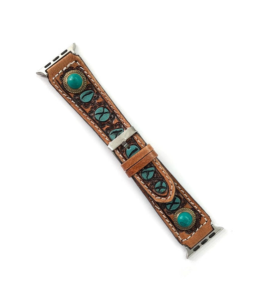 Western Hand Tooled Apple Watch Band