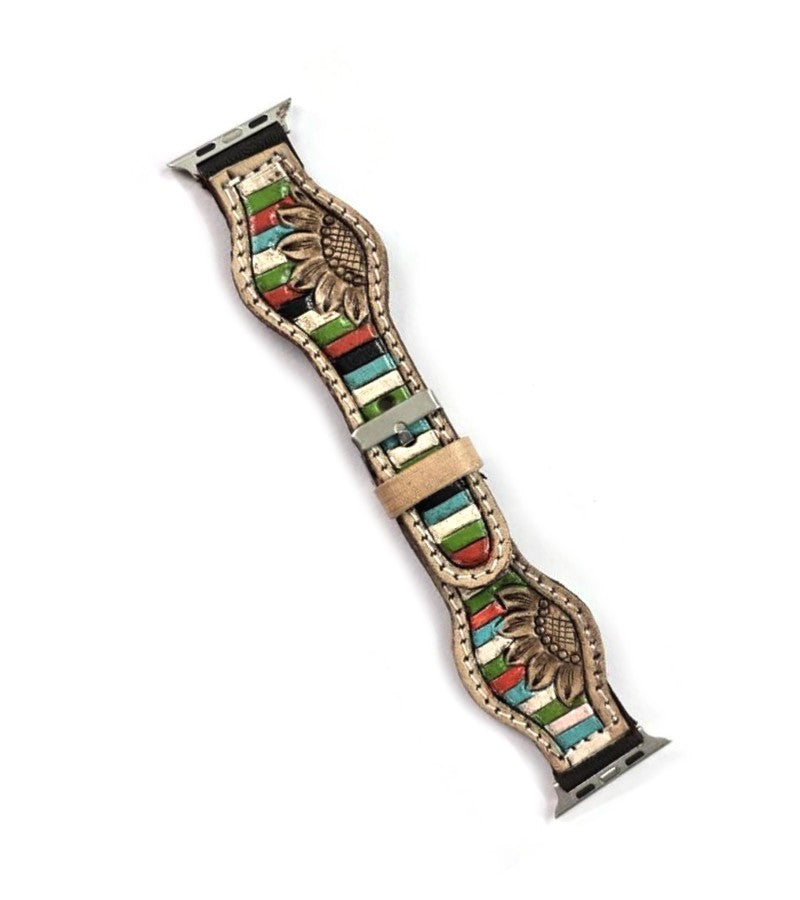 Western Hand Tooled Apple Watch Band