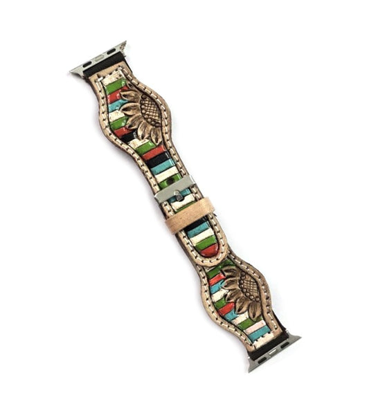 Western Hand Tooled Apple Watch Band