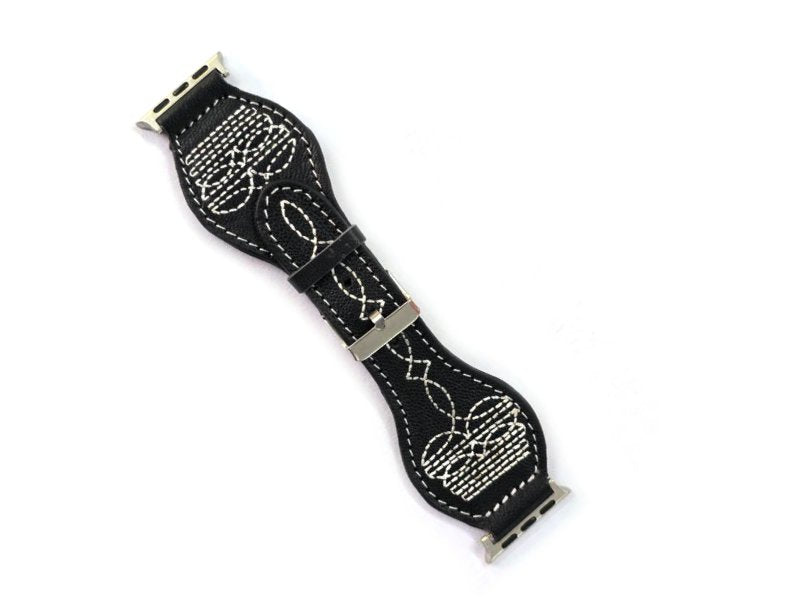 Western Boot Stitch Genuine Leather Apple Watch Band