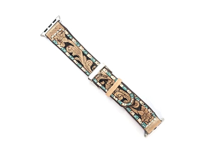 Western Hand Tooled Apple Watch Band