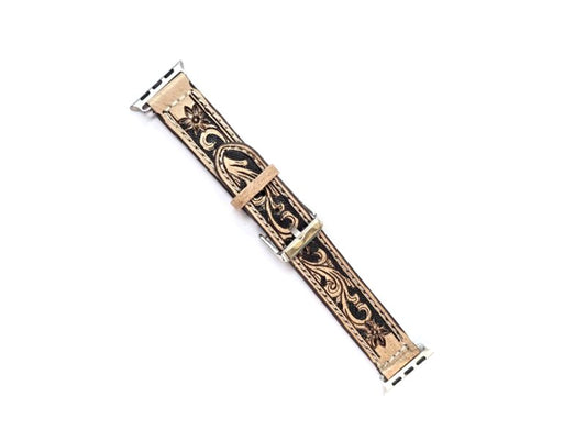 Western Hand Tooled Apple Watch Band