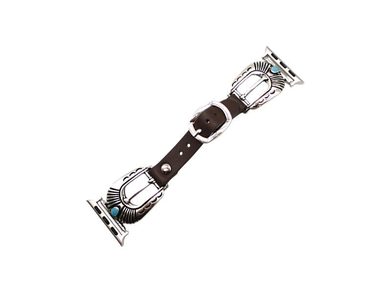 Western Belt Buckle Look Turquoise Apple Watch Band 38-41 mm