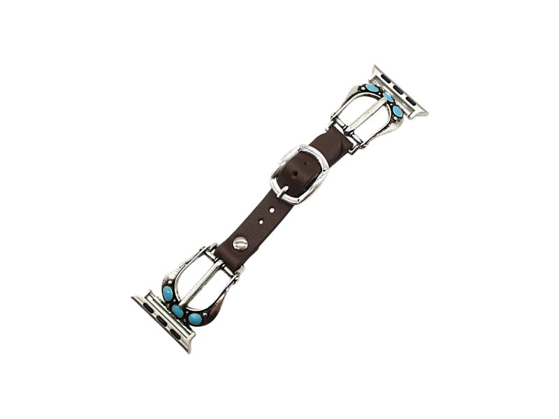 Western Belt Buckle Look Turquoise Apple Watch Band 38-41 mm