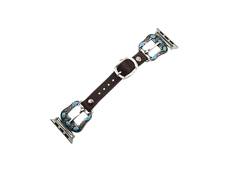 Western Belt Buckle Look Turquoise Apple Watch Band 38-41 mm