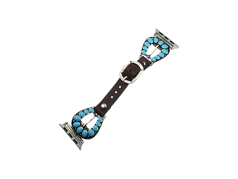 Western Belt Buckle Look Turquoise Apple Watch Band 38-41 mm