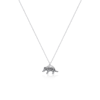Sterling Silver Plated Western 3D Armadillo Necklace