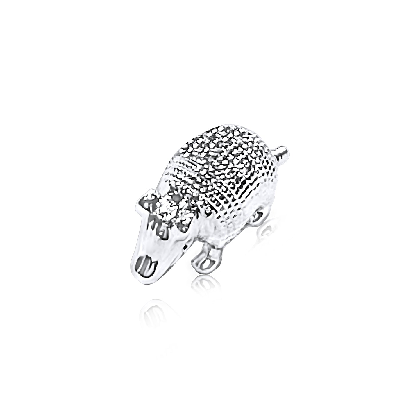 Sterling Silver Plated Western 3D Armadillo Necklace