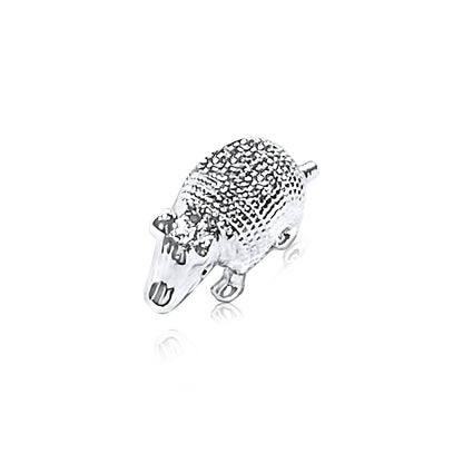 Sterling Silver Plated Western 3D Armadillo Necklace
