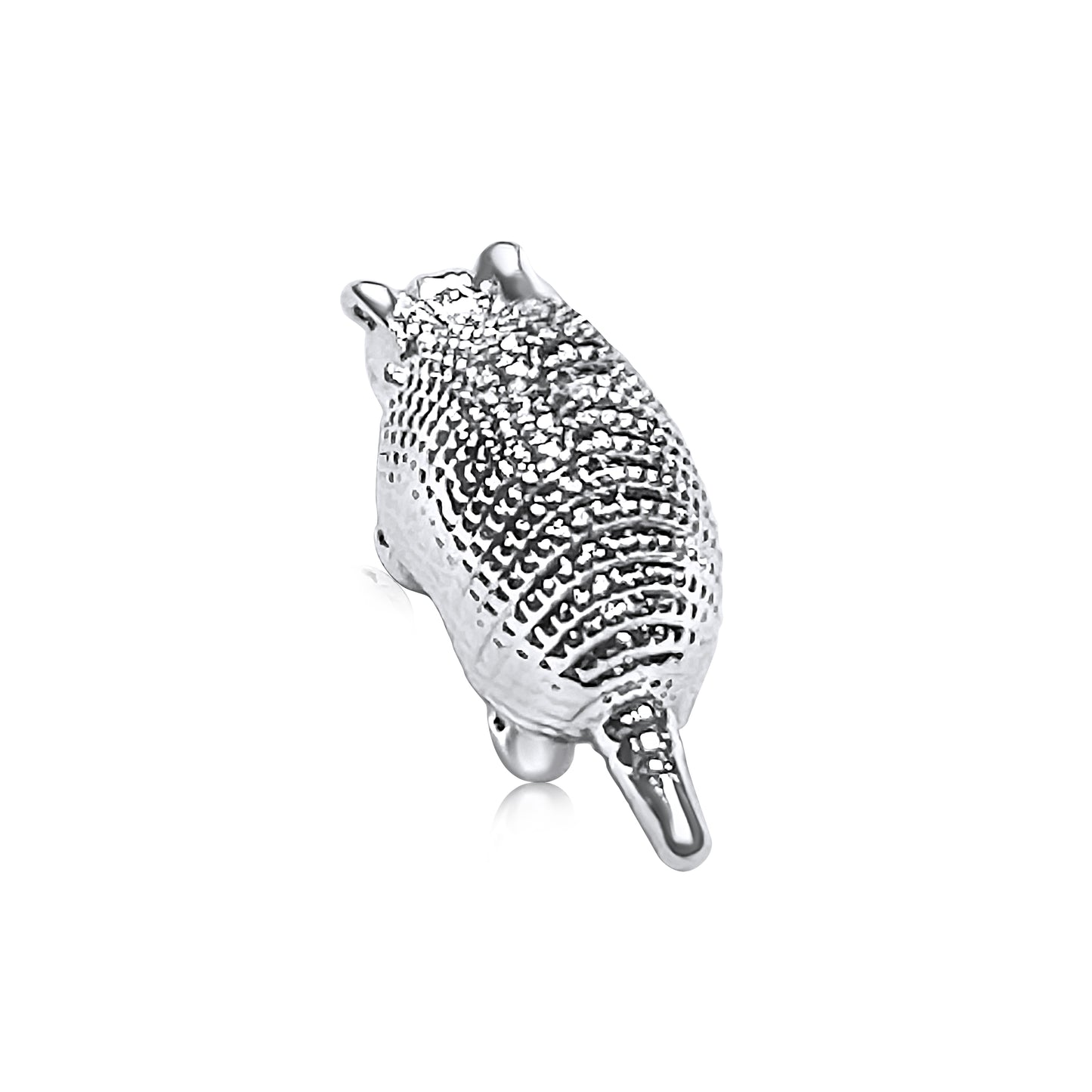 Sterling Silver Plated Western 3D Armadillo Necklace