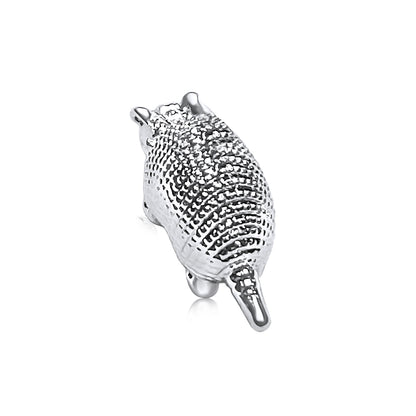 Sterling Silver Plated Western 3D Armadillo Necklace