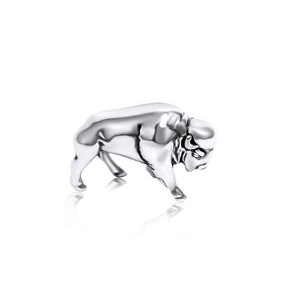 Sterling Silver Plated Western 3D Buffalo Necklace