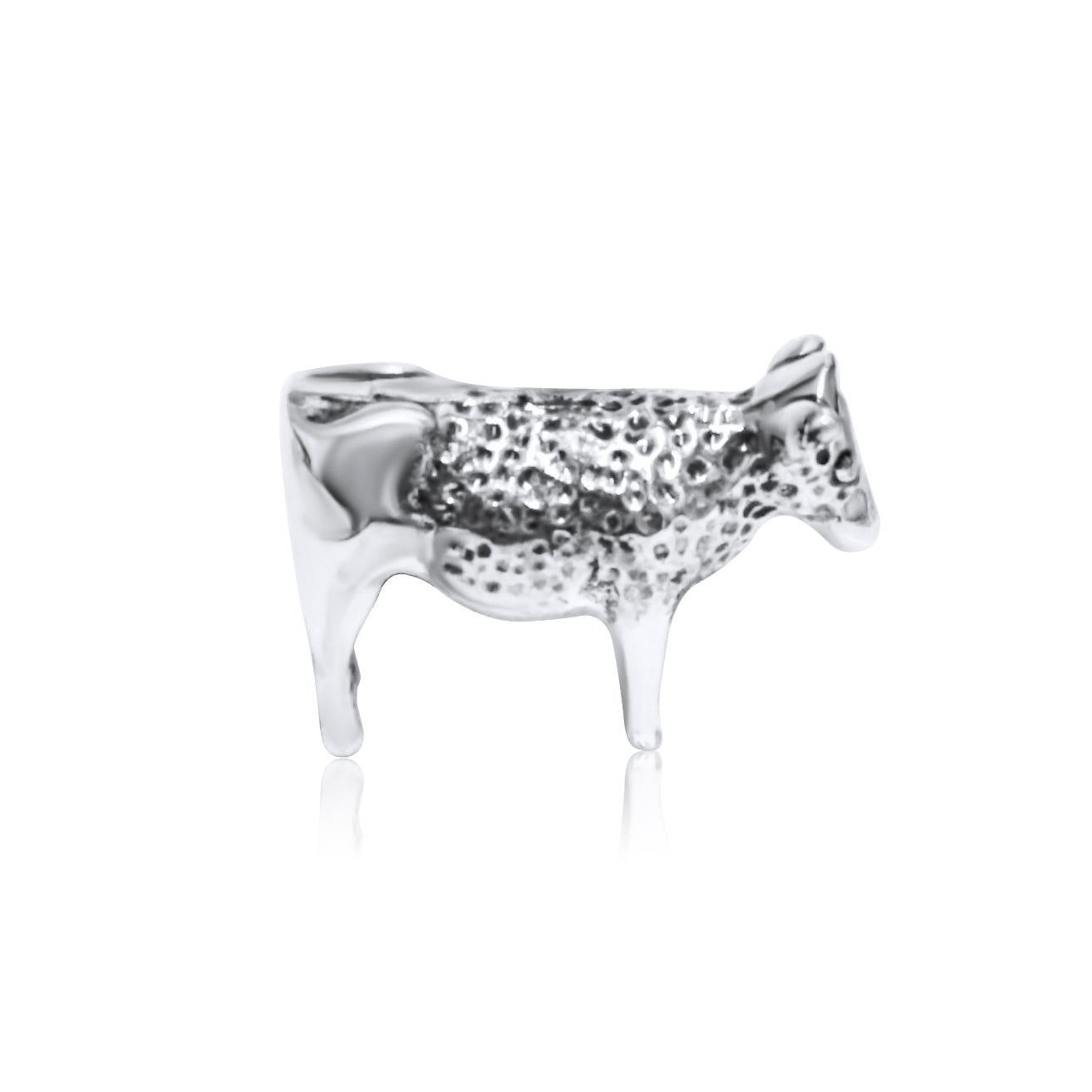 Sterling Silver Plated Western 3D Cow Necklace