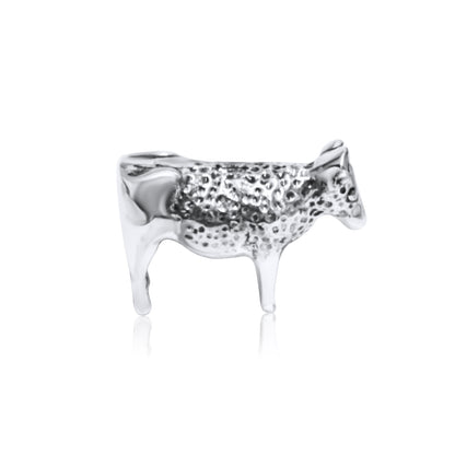 Sterling Silver Plated Western 3D Cow Necklace