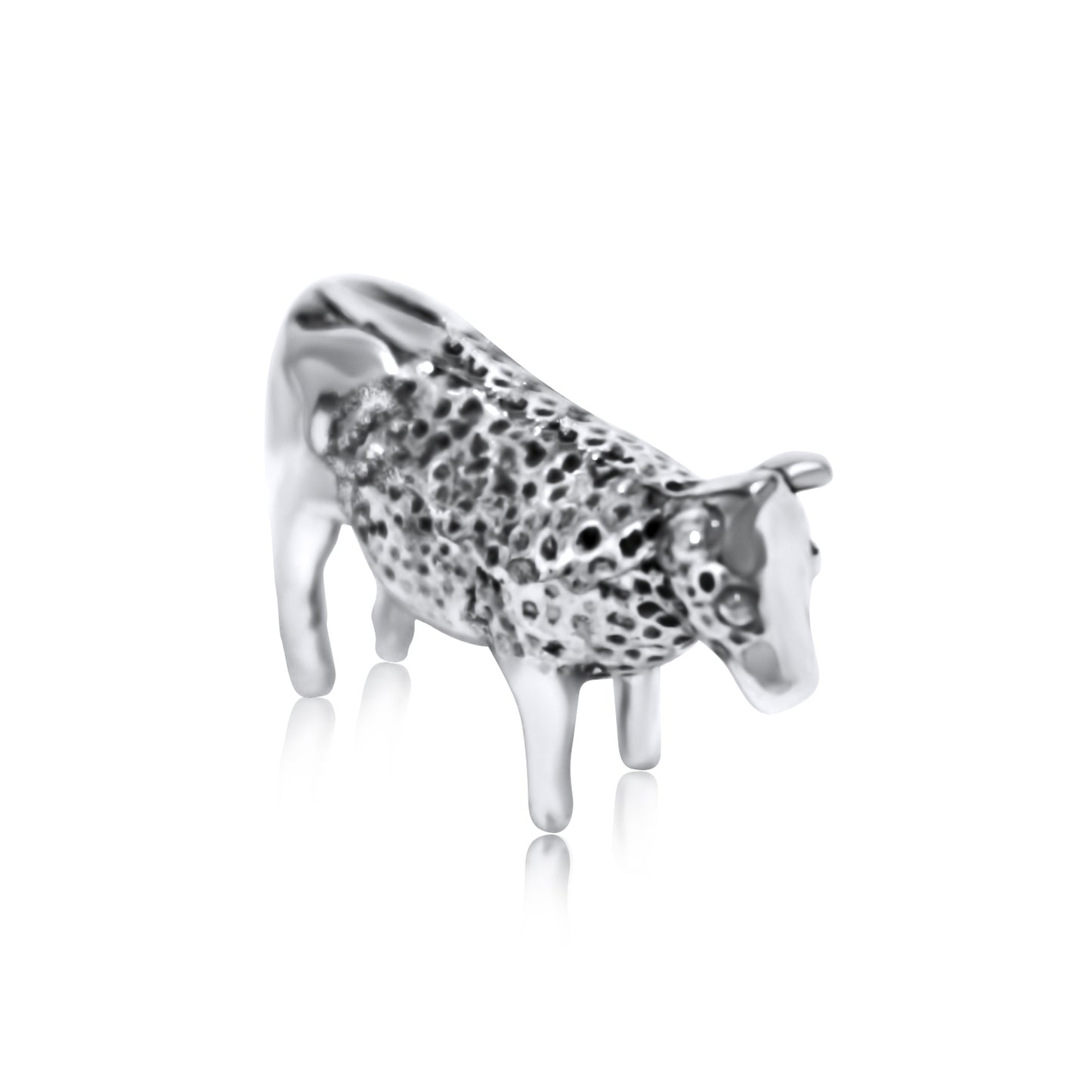 Sterling Silver Plated Western 3D Cow Necklace