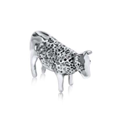 Sterling Silver Plated Western 3D Cow Necklace