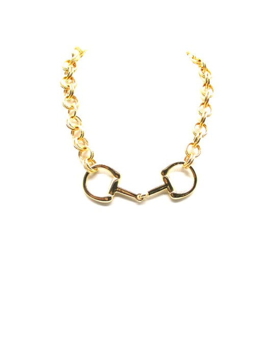 Western Snaffle Bit Double Chain Necklace