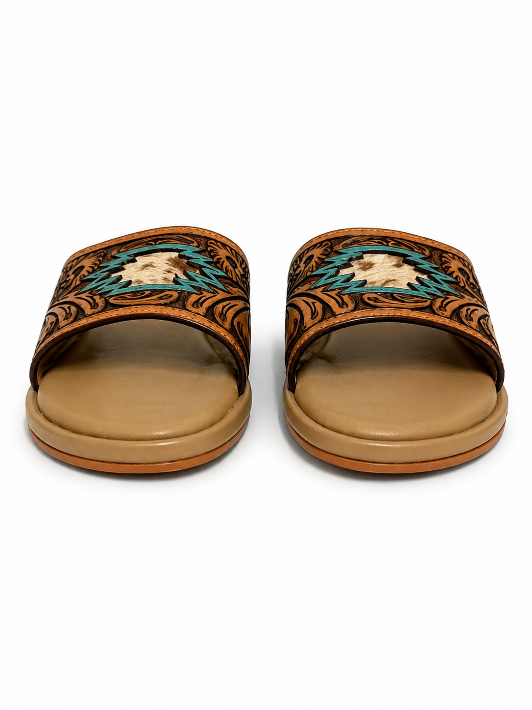 Western Hand Tooled Navajo Pattern Sandals