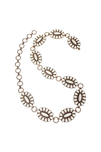 WESTERN CONCHO CHAIN BELT - S