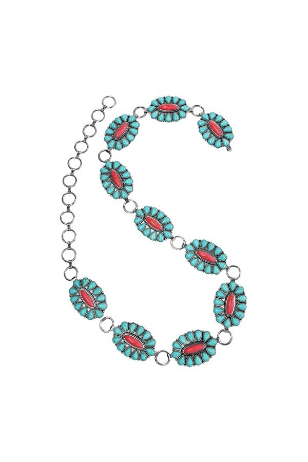 WESTERN CONCHO CHAIN BELT - S