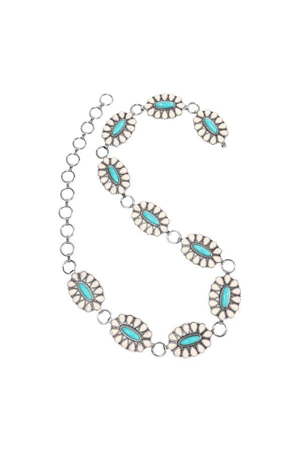 WESTERN CONCHO CHAIN BELT - S