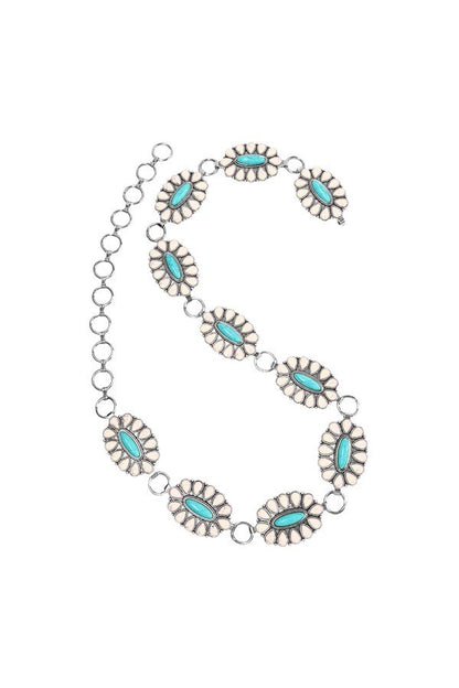 WESTERN CONCHO CHAIN BELT - S