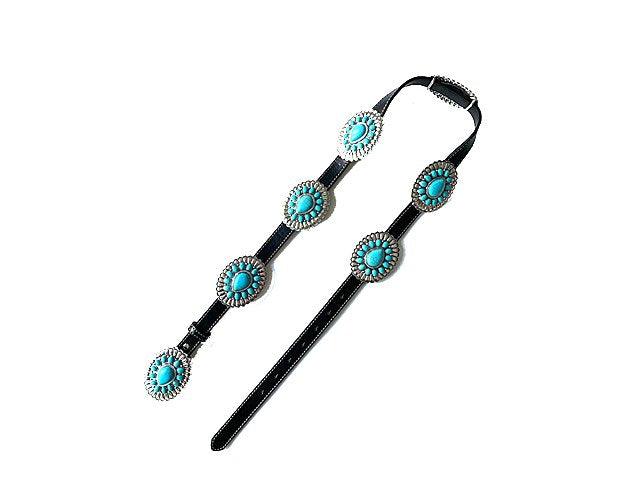 WESTERN CONCHO PU LEATHER BELT - S