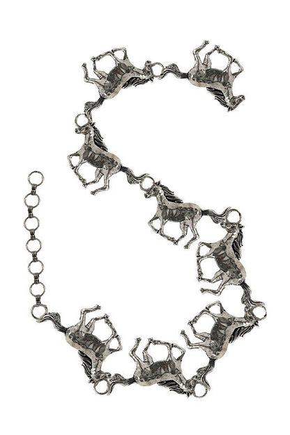 WESTERN RUNNING HORSE CHAIN BELT