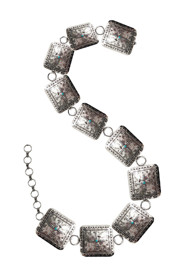 WESTERN METAL CONCHO CHAIN BELT