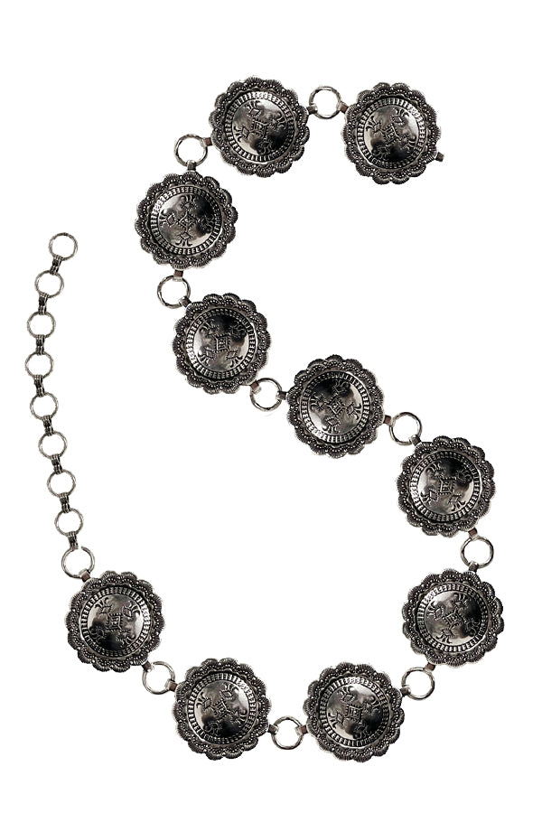 WESTERN METAL CONCHO CHAIN BELT