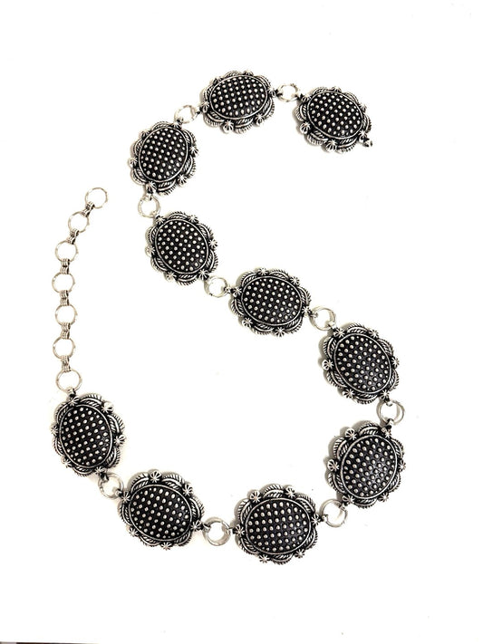 Western Bubble Concho Chain Belt - L