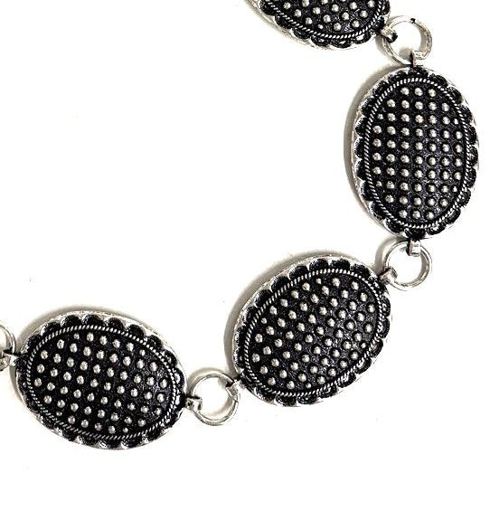 Western Bubble Concho Chain Belt - L