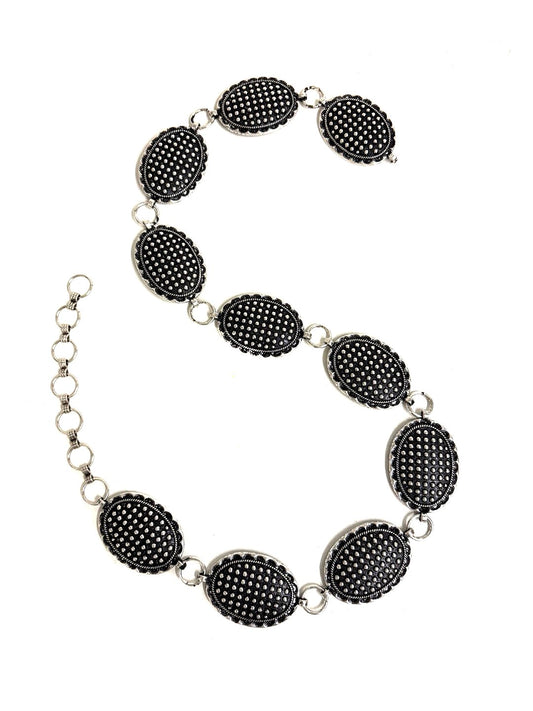 Western Bubble Concho Chain Belt - L