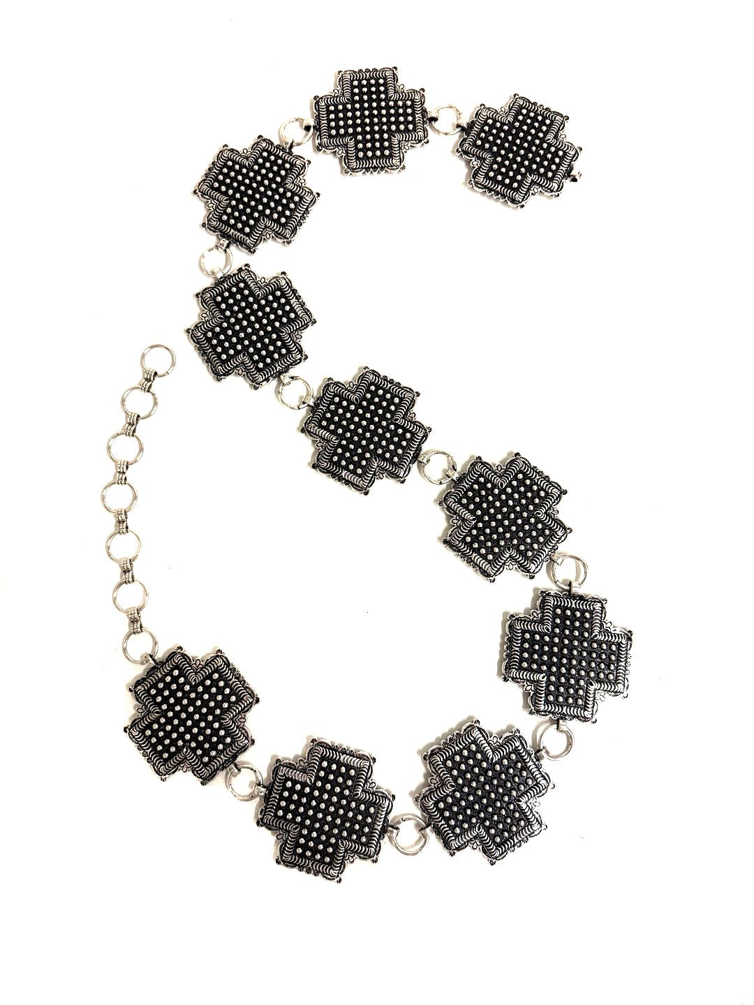 Western Bubble Cross Chain Belt - S