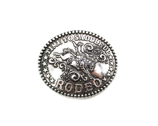 Western Time To Saddle Rodeo Belt Buckle